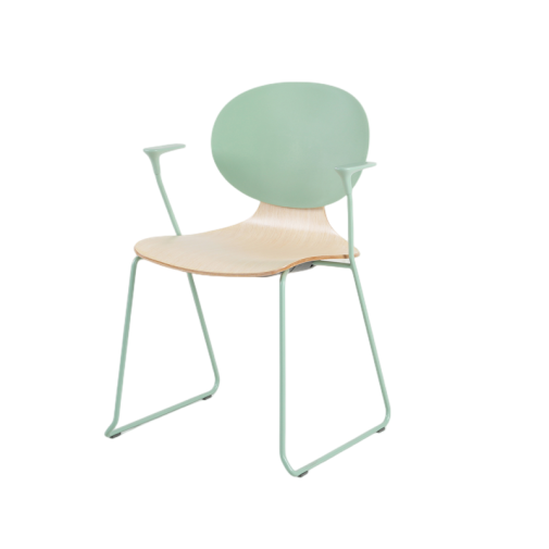 Plastic And Wood Dining Chair LUNAR