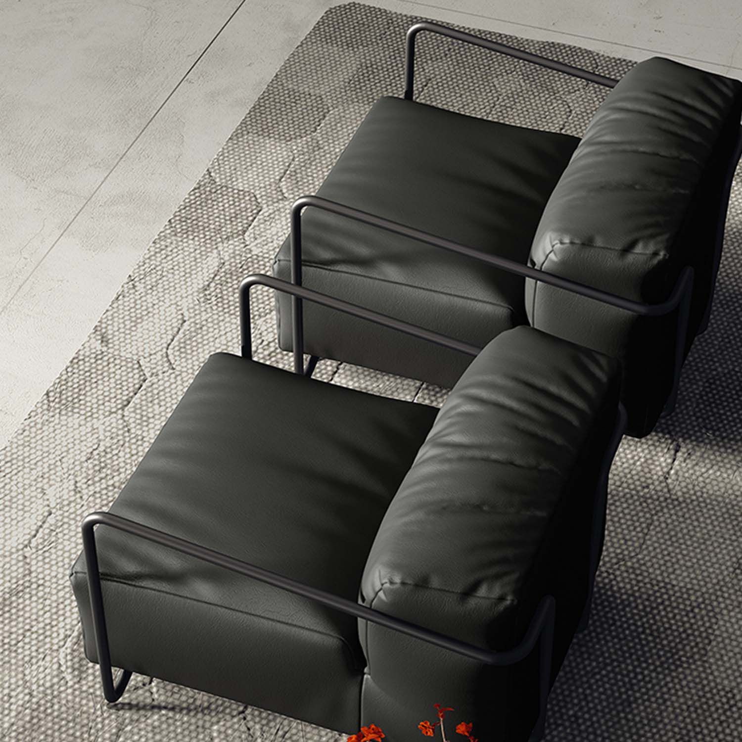 Single Public Black Sofa Chair