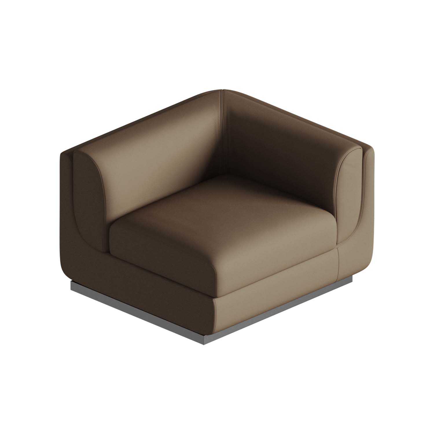 Single Seater Left Arm Leather Sofa