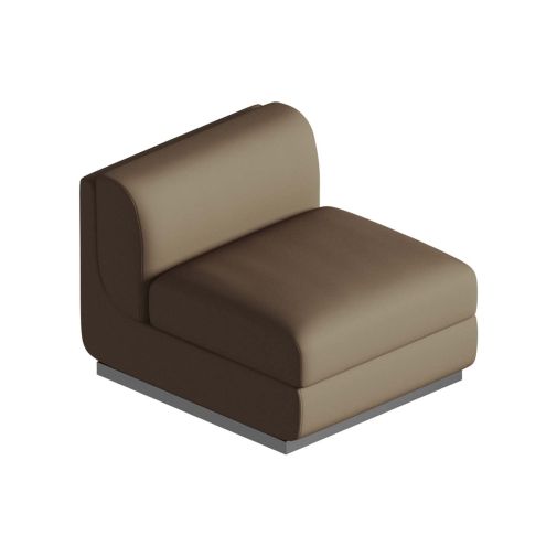 Single Seater Armless Leather Sofa