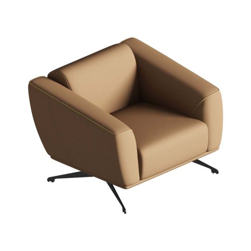Half Leather Single Seater Sofa