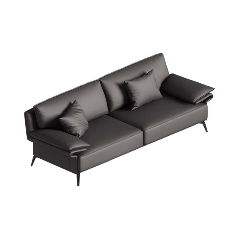 Black Leather 3 Seater Sofa