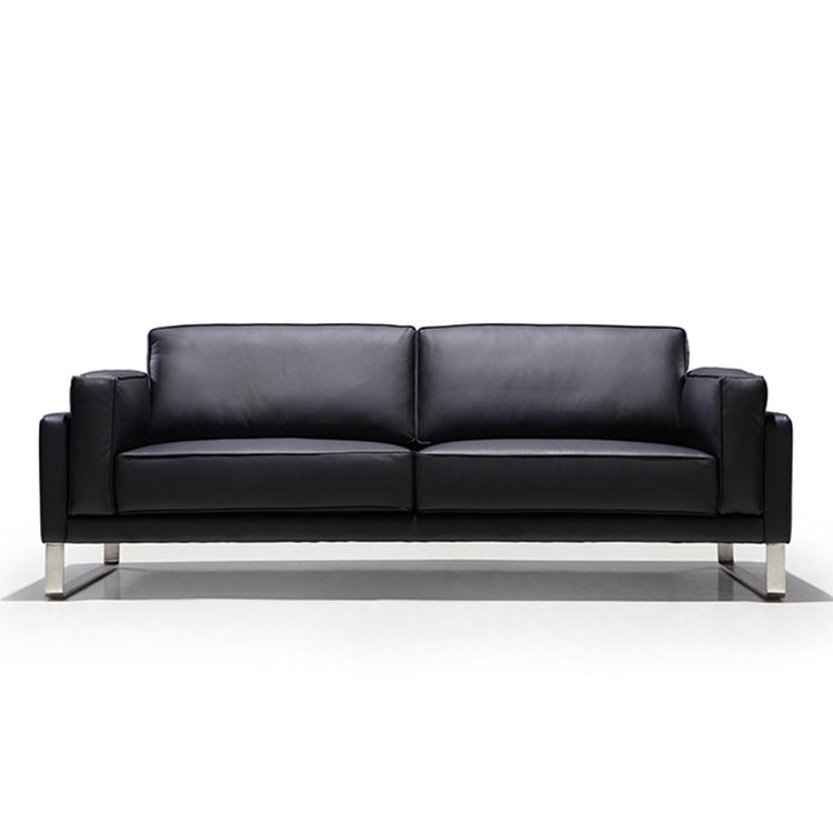 3 Seater Black Office Sofa