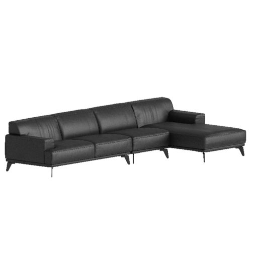 Black Leather Sofa Set