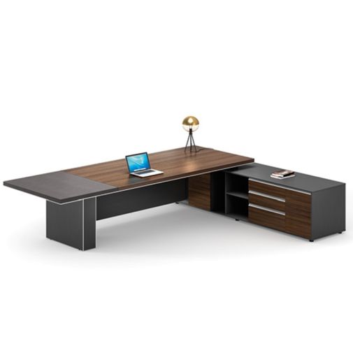 Gray L Shaped Executive Desk