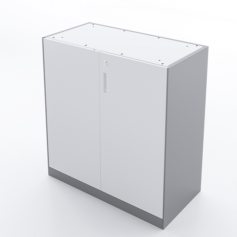 Swing Door Storage Cabinet (2-Shelf Version, No Top Panel) - White