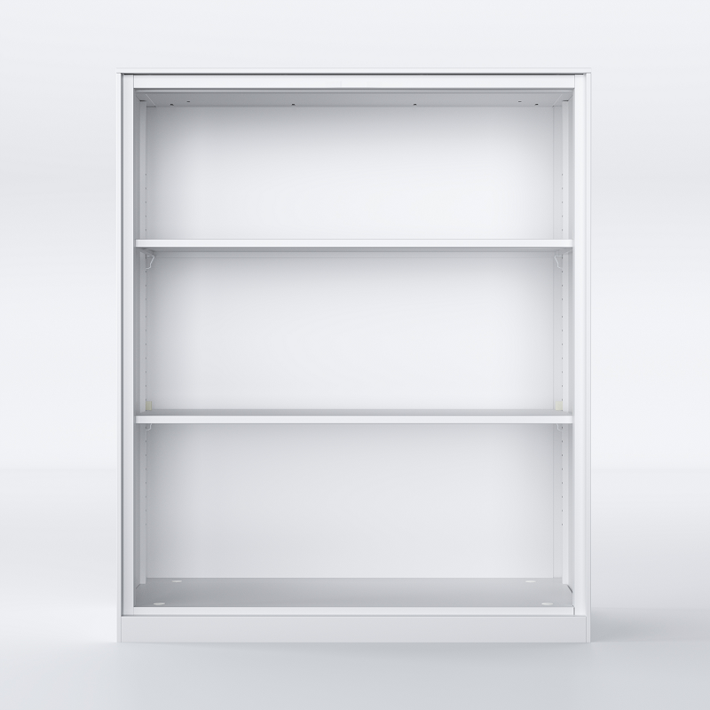 Open Shelf Storage Unit (2-Shelf with Top Panel) - White
