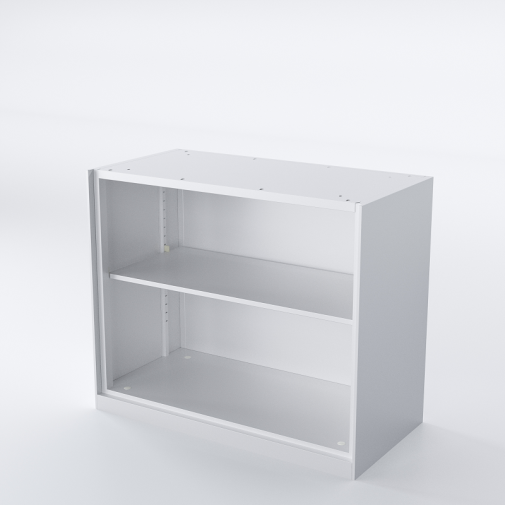 White Open Shelf Office Storage (No Top Panel, 1 Shelf)