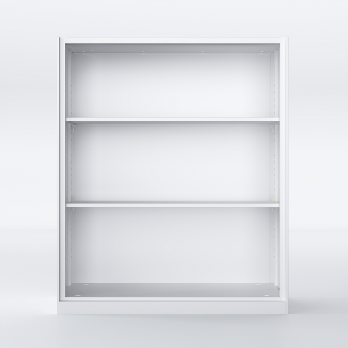 White Open Shelf Office Storage (No Top Panel, 2 Shelves)