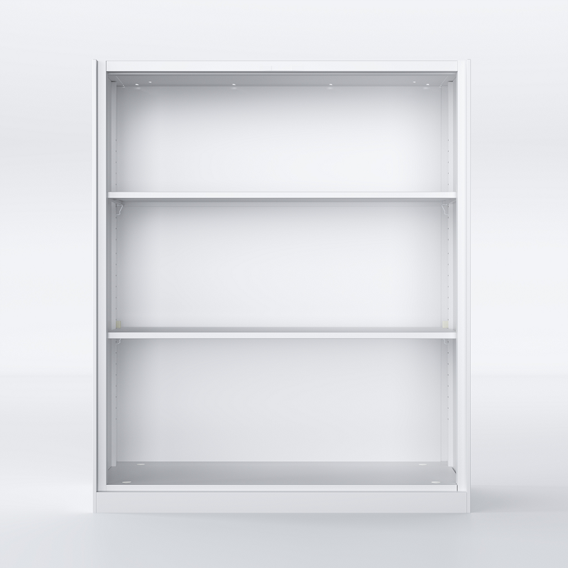 White Open Shelf Office Storage (No Top Panel, 2 Shelves)