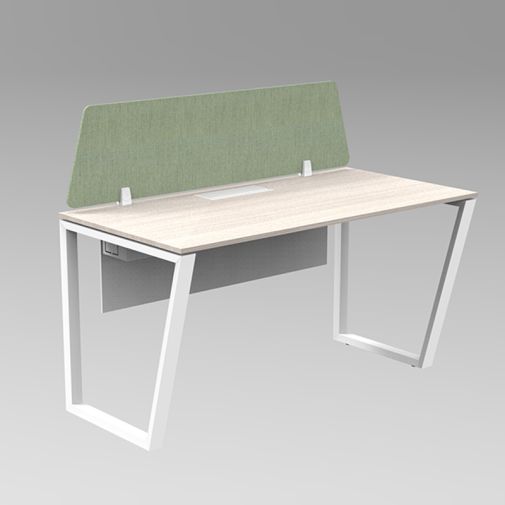 1-Person Office Workstation (Upholstered Screen + Trapezoid Legs)
