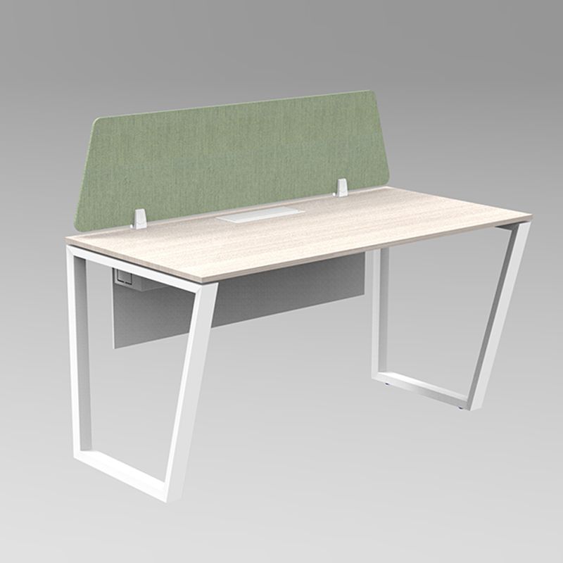 1-Person Office Workstation (Upholstered Screen + Trapezoid Legs)