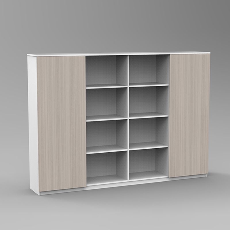 File Cabinet with Double Doors and Central Open Shelving