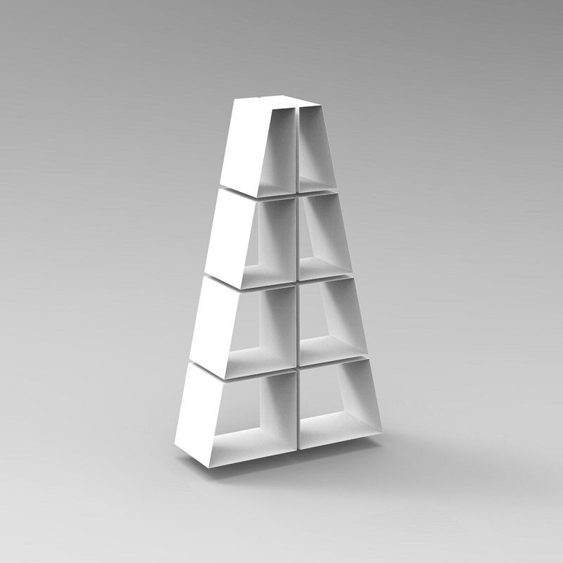 Decorative Bookshelf with Layered Tapered Structure