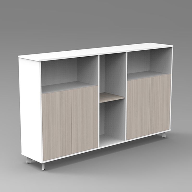 File Cabinet with Swing Doors and Open Shelving