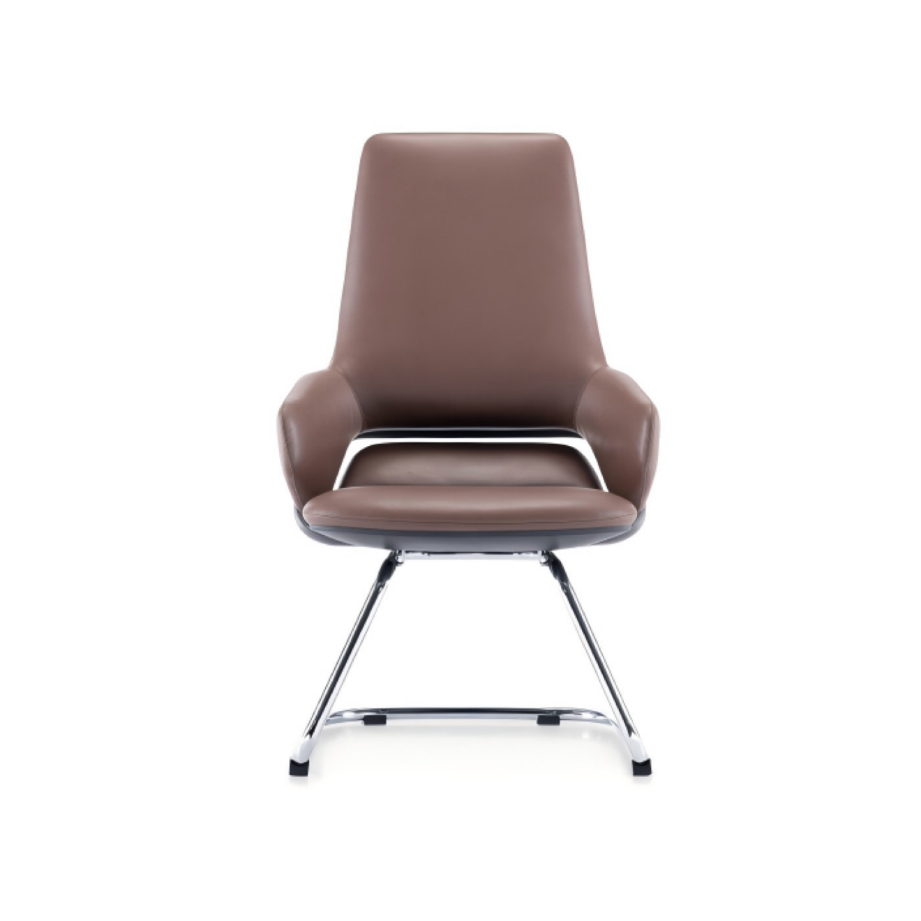 Leather Visitor Chair with Steel Arch Base