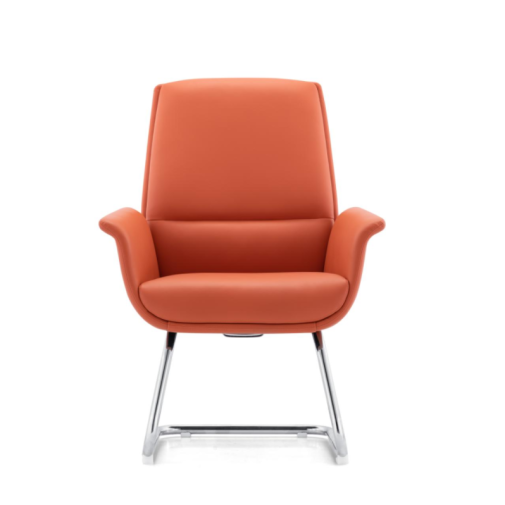 MY‑6034‑VL Visitor Chair – Timeless Comfort in Leather and Steel