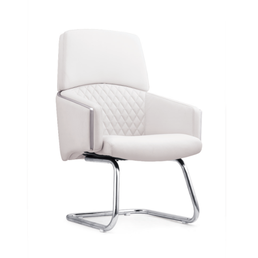 MY‑6037‑VL01 Visitor Chair – Sleek Leather Design with Stainless Detail
