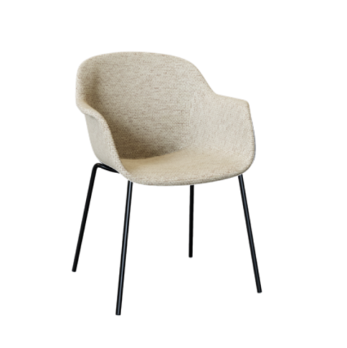 Tub‑4LM‑AF Lounge Chair – Fully Upholstered · PP Shell · Metal Tube Legs