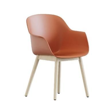 Tub‑4LW‑NF Lounge Chair – PP Shell · Solid Wood Base · No Cushion