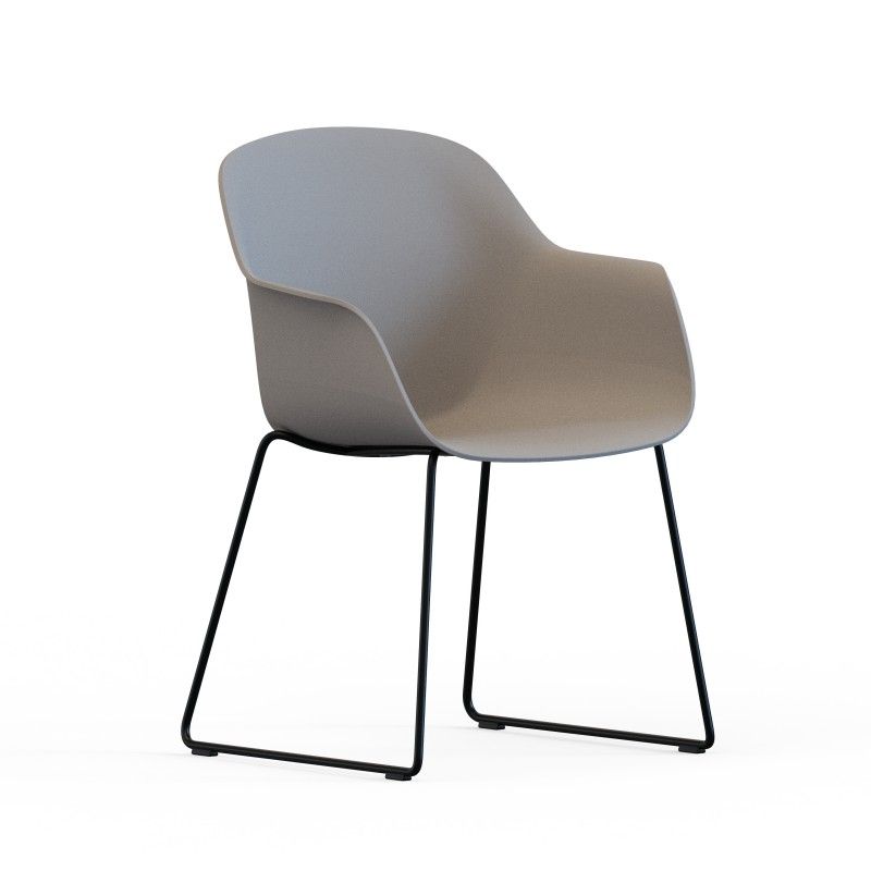 Tub‑SI‑NF Lounge Chair – PP Shell · Metal Sled Base · No Cushion