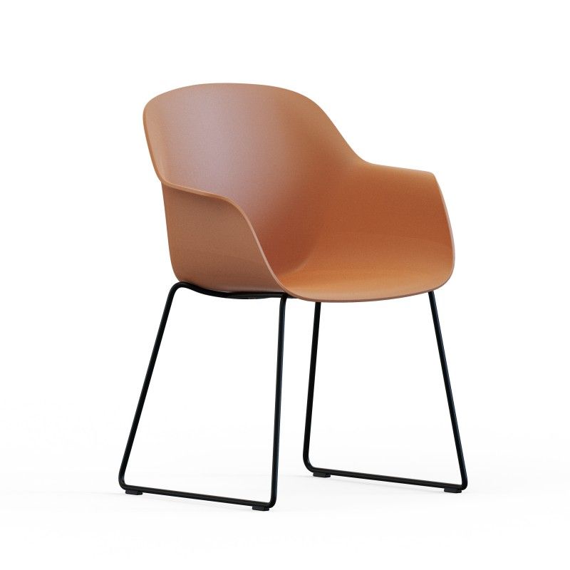 Tub‑SI‑NF Lounge Chair – PP Shell · Metal Sled Base · No Cushion