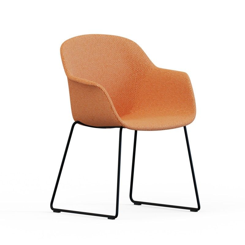 Tub‑SI‑AF Lounge Chair – PP Shell · Full Upholstery · Metal Sled Base