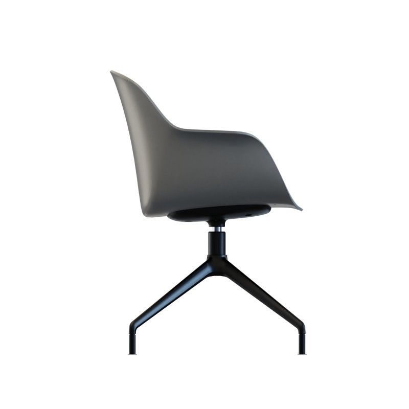 Tub‑4SM‑NF Lounge Chair – PP Shell · No Cushion · Aluminum Four‑Star Base