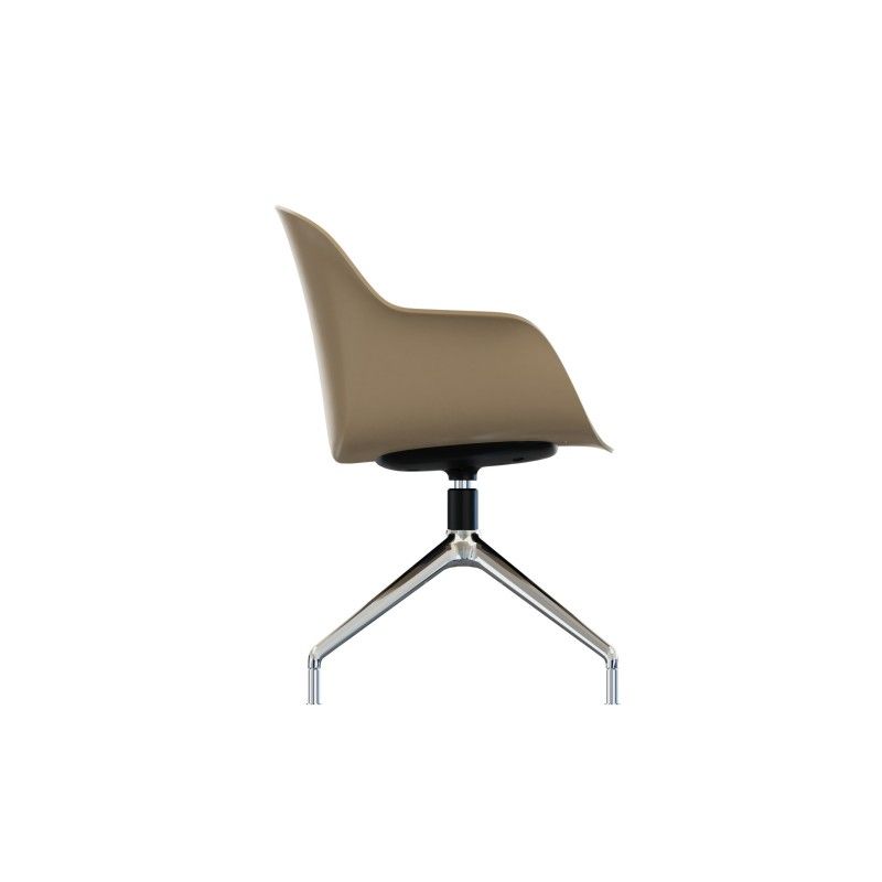 Tub‑4SM‑NF Lounge Chair – PP Shell · No Cushion · Aluminum Four‑Star Base