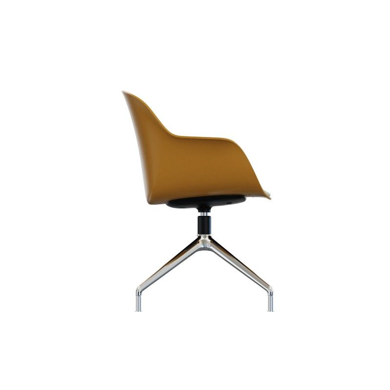 Tub‑4SM‑SF Lounge Chair – PP Shell · Soft Cushion Seat · Aluminum Four‑Star Base