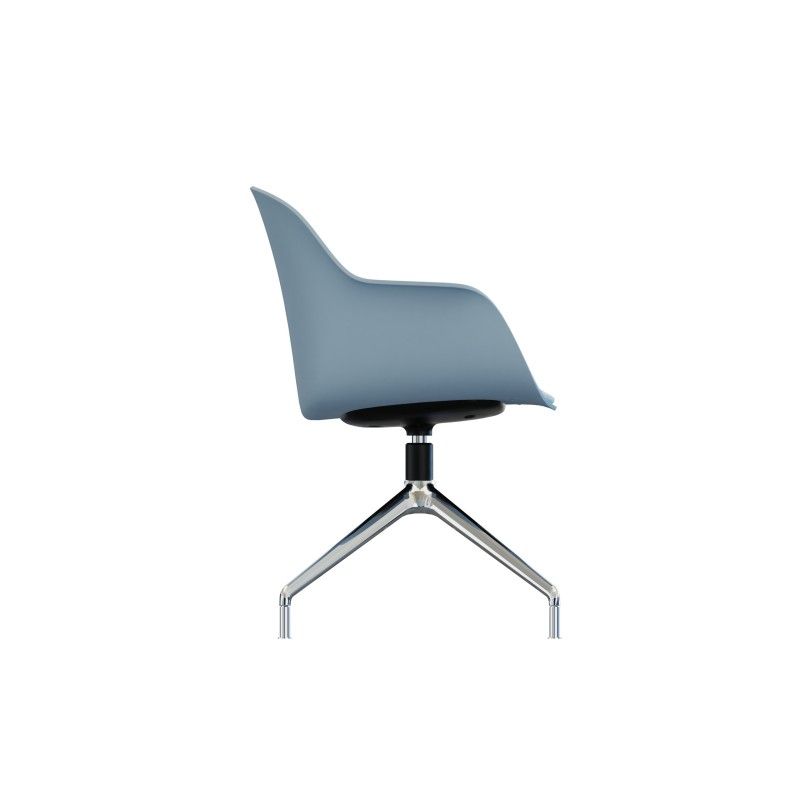 Tub‑4SM‑SF Lounge Chair – PP Shell · Soft Cushion Seat · Aluminum Four‑Star Base