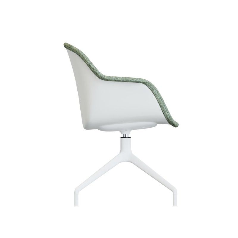 Tub‑4SM‑HF Lounge Chair – PP Shell · Half Upholstery · Aluminum Four‑Star Base