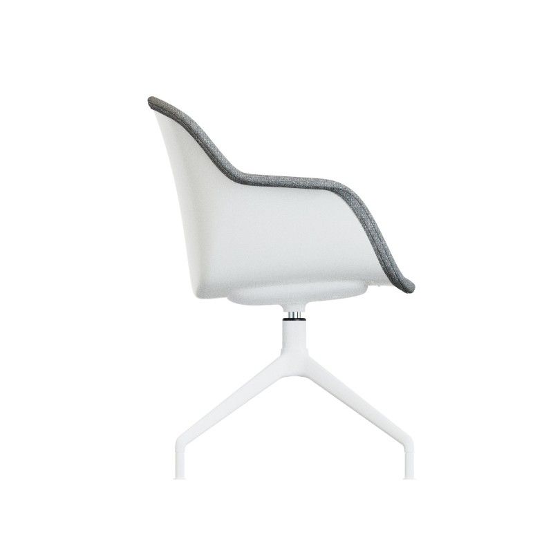 Tub‑4SM‑HF Lounge Chair – PP Shell · Half Upholstery · Aluminum Four‑Star Base