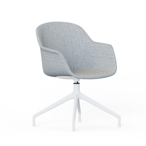Tub‑4SM‑AF Lounge Chair – PP Shell · Full Upholstery · Aluminum Four‑Star Base