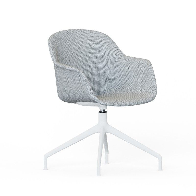 Tub‑4SM‑AF Lounge Chair – PP Shell · Full Upholstery · Aluminum Four‑Star Base