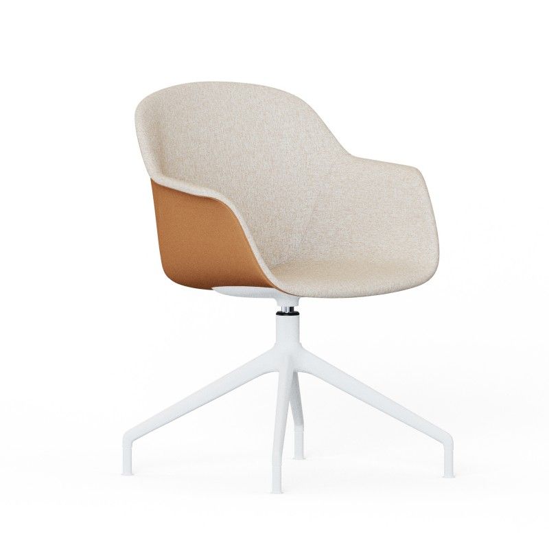 Tub‑4SM‑AF Lounge Chair – PP Shell · Full Upholstery · Aluminum Four‑Star Base