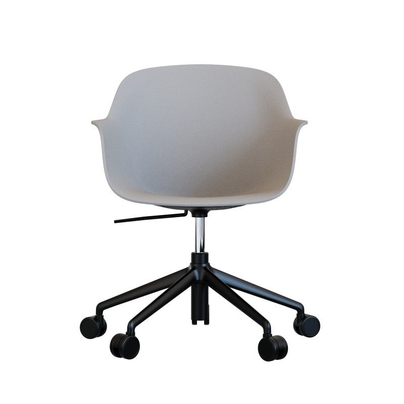 Tub‑5SM‑WHA‑NF Task Chair – PP Shell · No Cushion · Aluminum Five‑Star Base with Casters
