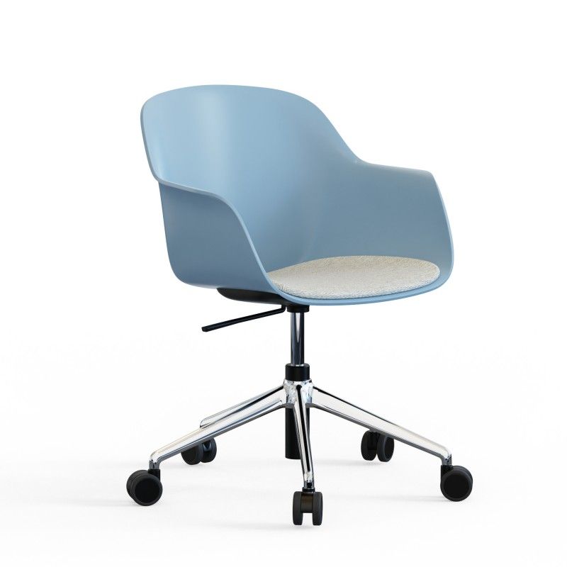 Tub‑5SM‑WHA‑SF Task Chair – PP Shell · Soft Cushion Seat · Aluminum Five‑Star Base with Casters