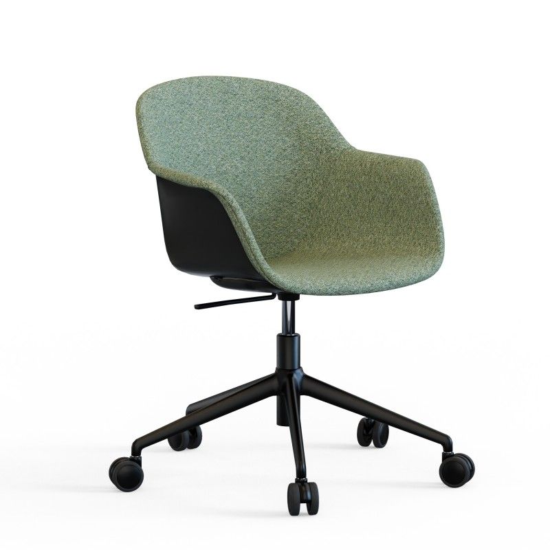 Tub‑5SM‑WHA‑HF Task Chair – PP Shell · Half Upholstery · Aluminum Five‑Star Base with Casters