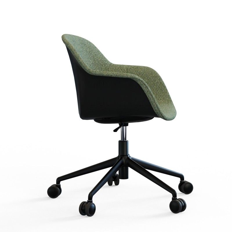 Tub‑5SM‑WHA‑HF Task Chair – PP Shell · Half Upholstery · Aluminum Five‑Star Base with Casters