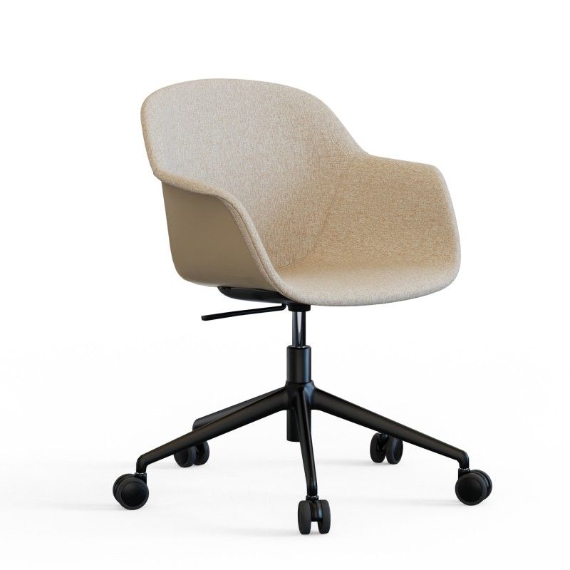Tub‑5SM‑WHA‑HF Task Chair – PP Shell · Half Upholstery · Aluminum Five‑Star Base with Casters
