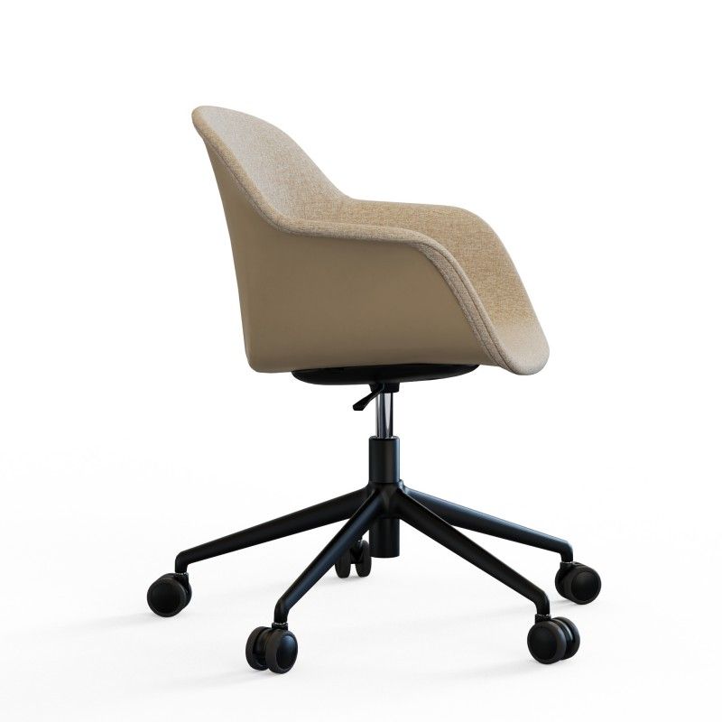 Tub‑5SM‑WHA‑HF Task Chair – PP Shell · Half Upholstery · Aluminum Five‑Star Base with Casters