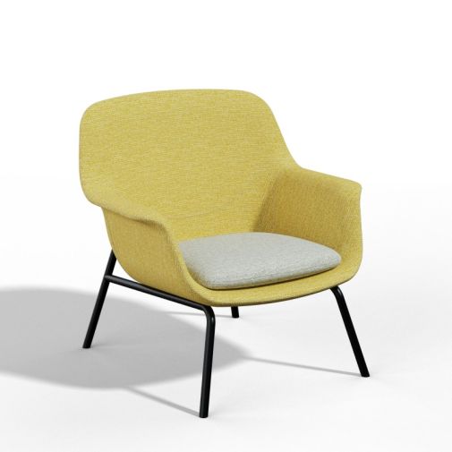 Pi‑L4LM Lounge Chair – Moulded Foam Interior · Fabric Upholstery · Metal Base
