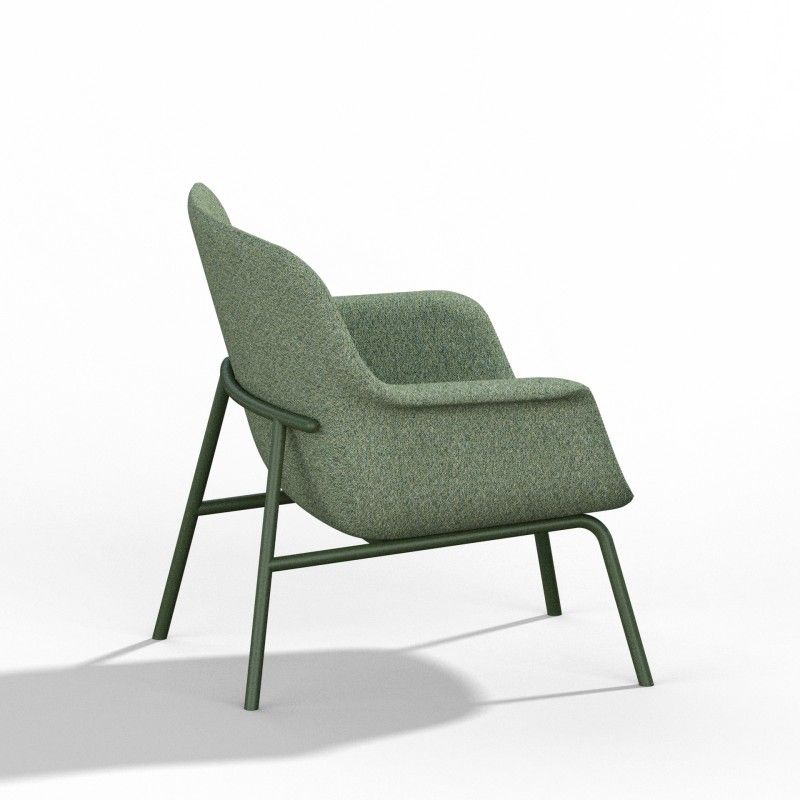 Pi‑L4LM Lounge Chair – Moulded Foam Interior · Fabric Upholstery · Metal Base
