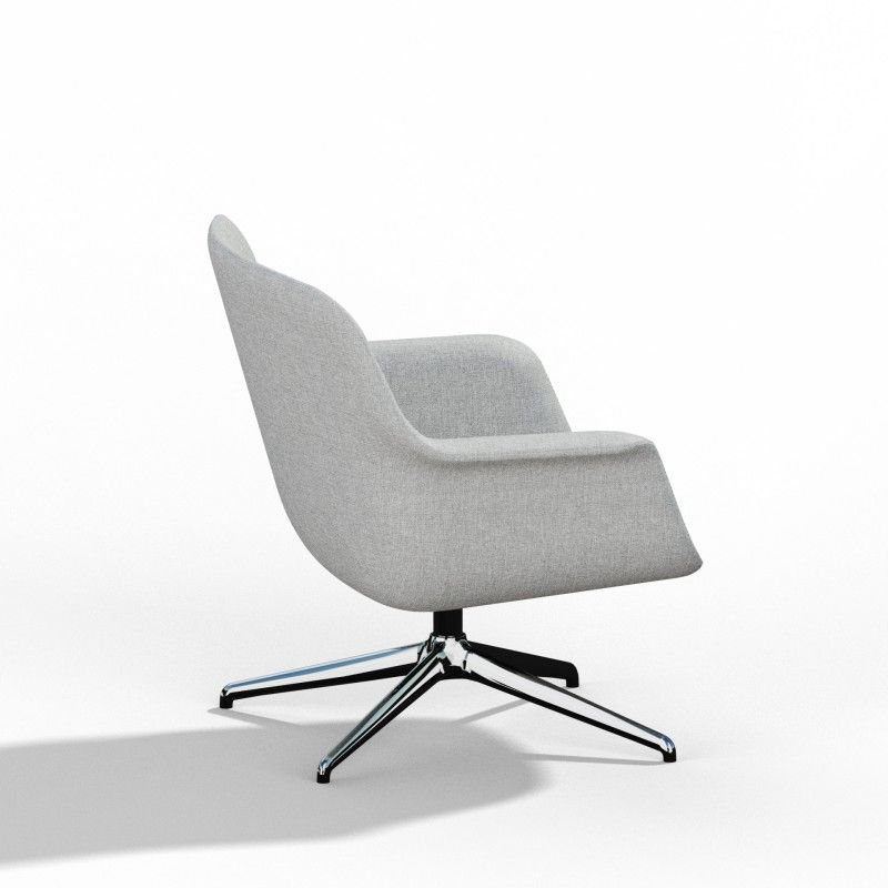 Pi‑L4SM Lounge Chair – Moulded Foam Interior · Fabric Upholstery · Aluminum Swivel Base