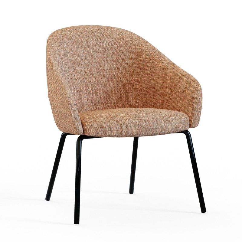 Leaf‑S4LM Lounge Chair – Moulded Foam Interior · Fabric Upholstery · Steel Tube Base