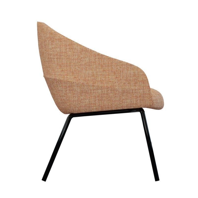 Leaf‑S4LM Lounge Chair – Moulded Foam Interior · Fabric Upholstery · Steel Tube Base