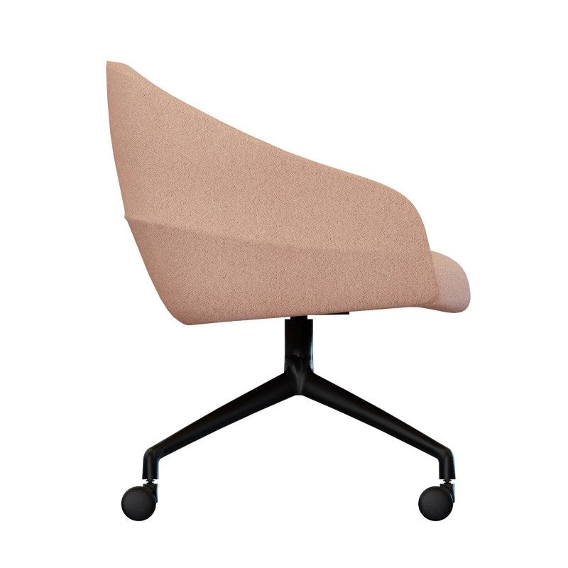 Leaf‑S4SM‑W Lounge Chair – Moulded Foam Interior · Fabric Upholstery · Aluminum Four‑Star Base with Casters