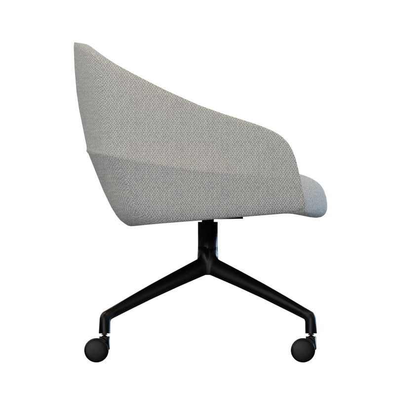 Leaf‑S4SM‑W Lounge Chair – Moulded Foam Interior · Fabric Upholstery · Aluminum Four‑Star Base with Casters