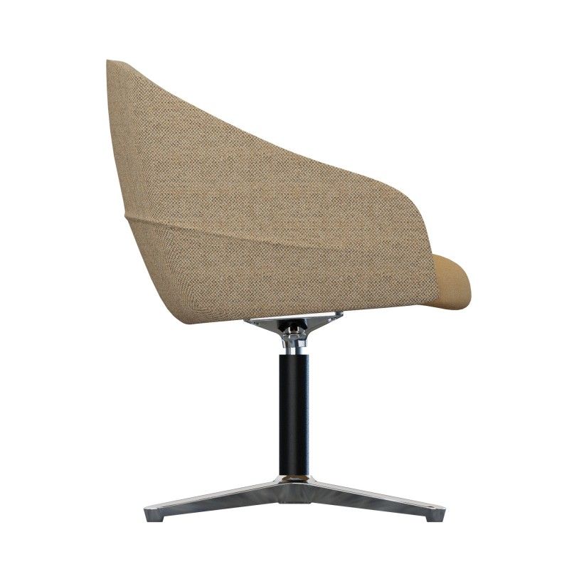 Leaf‑S4SM Lounge Chair – Moulded Foam Interior · Fabric Upholstery · Fixed Aluminum Four‑Star Base